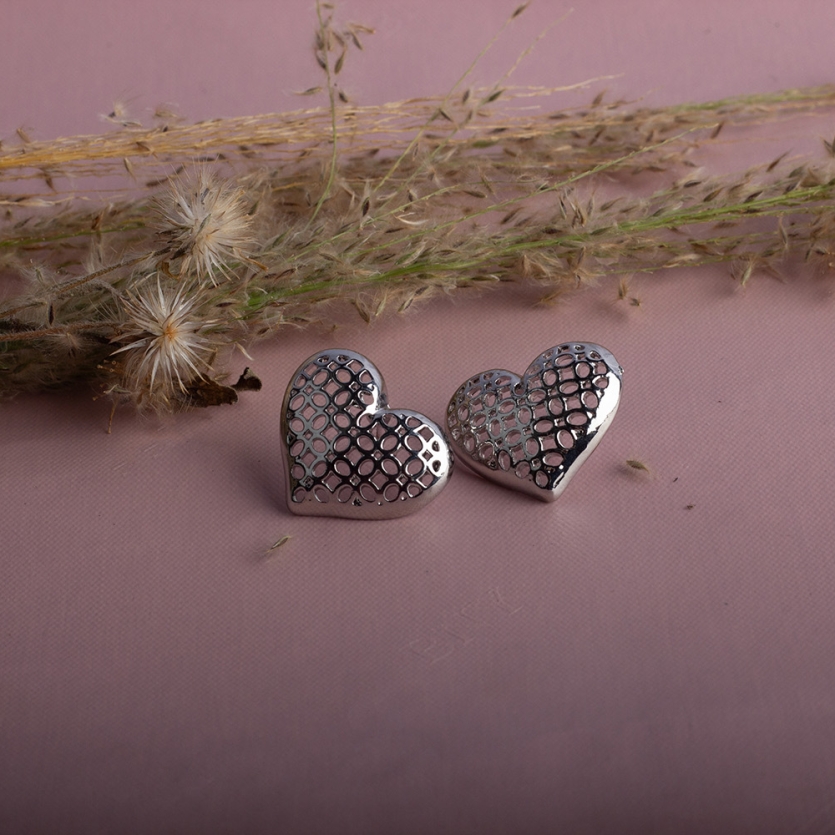 Brinco Coração Prata Adriana