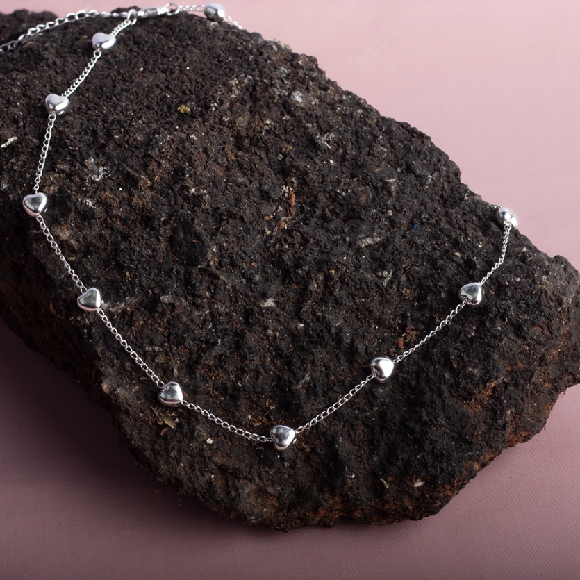 Colar Corações Prata Lia