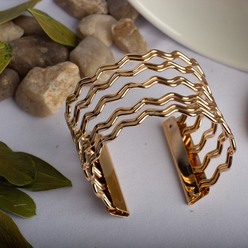 Bracelete Zig Zag Dourado Zora