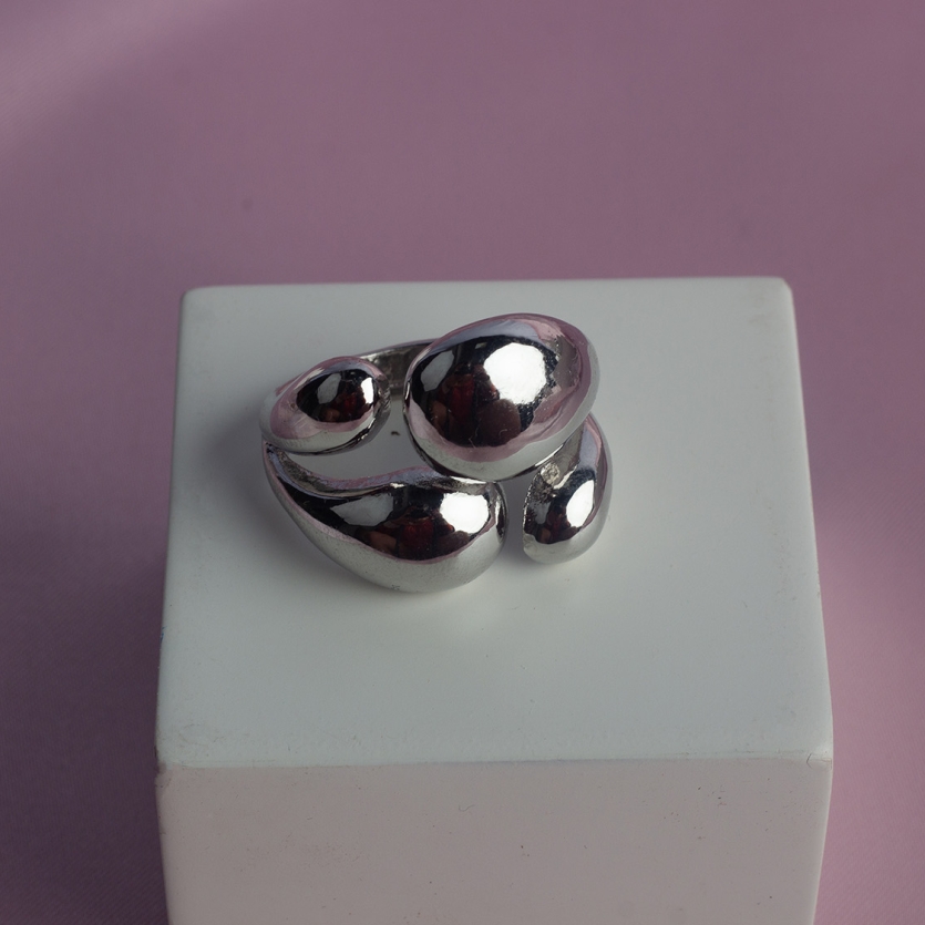 Anel Regulável Abaulado Prata