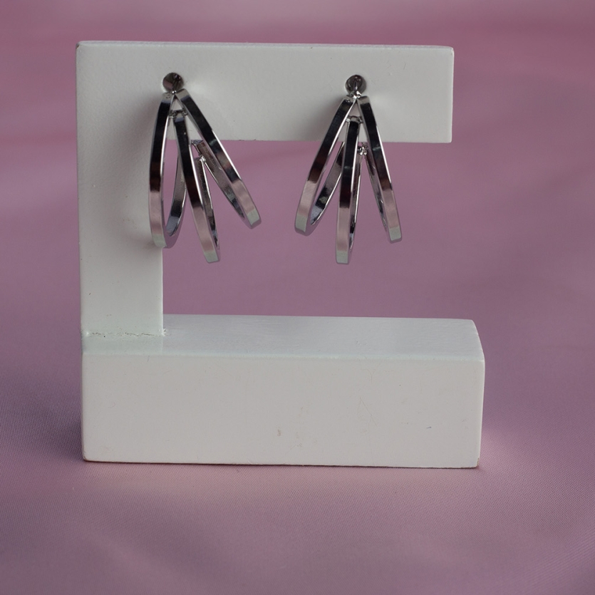 Brinco Argola Tripla Lisa Aço Inox Gabi