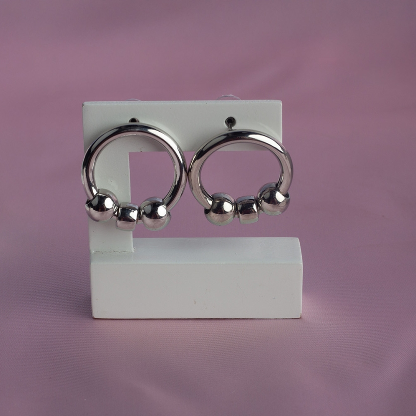 Brinco 3 Esferas Aço Inox Fabi