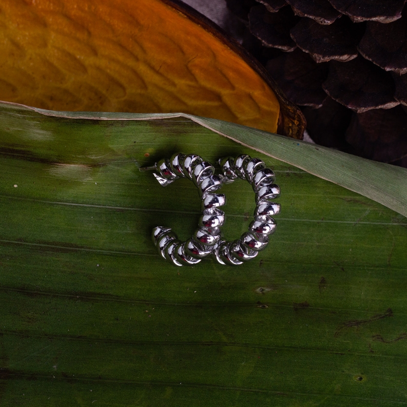 Brinco Argola P Espiral Prata Maya