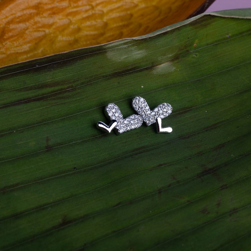 Brinco Corações Cravejado Prata Mara