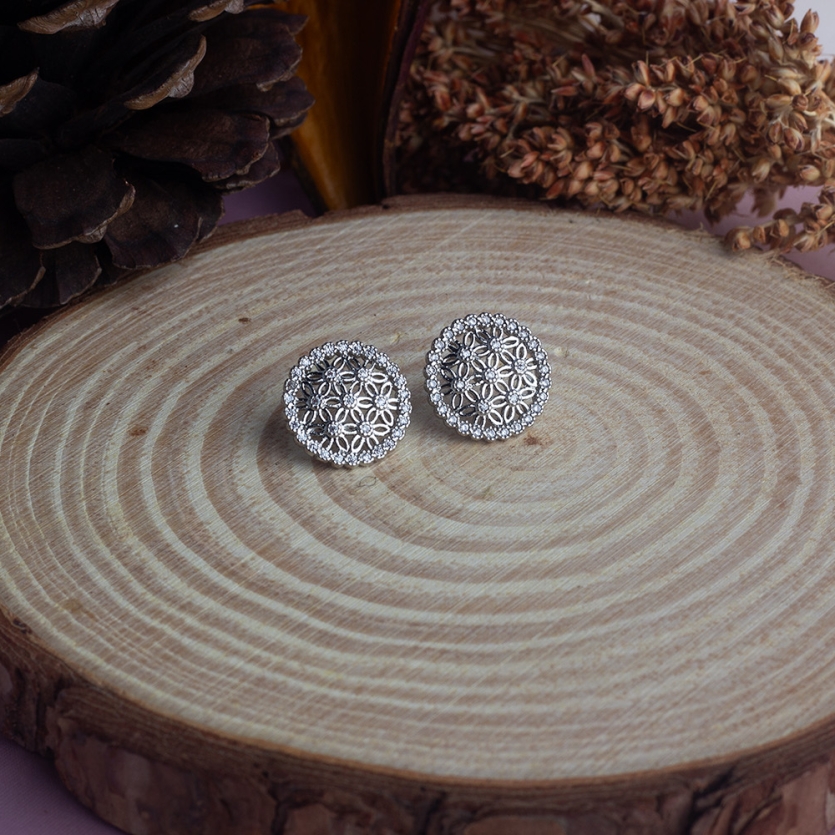 Brinco Cravejado Prata Nina