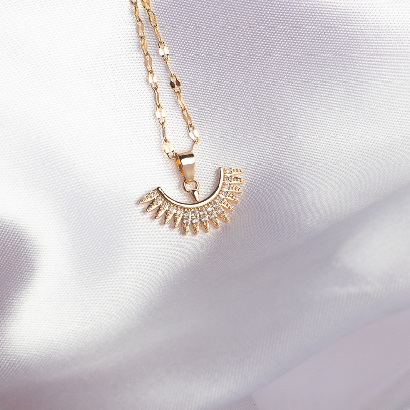 Colar Dourado Zircônias Aço Inox Juliana