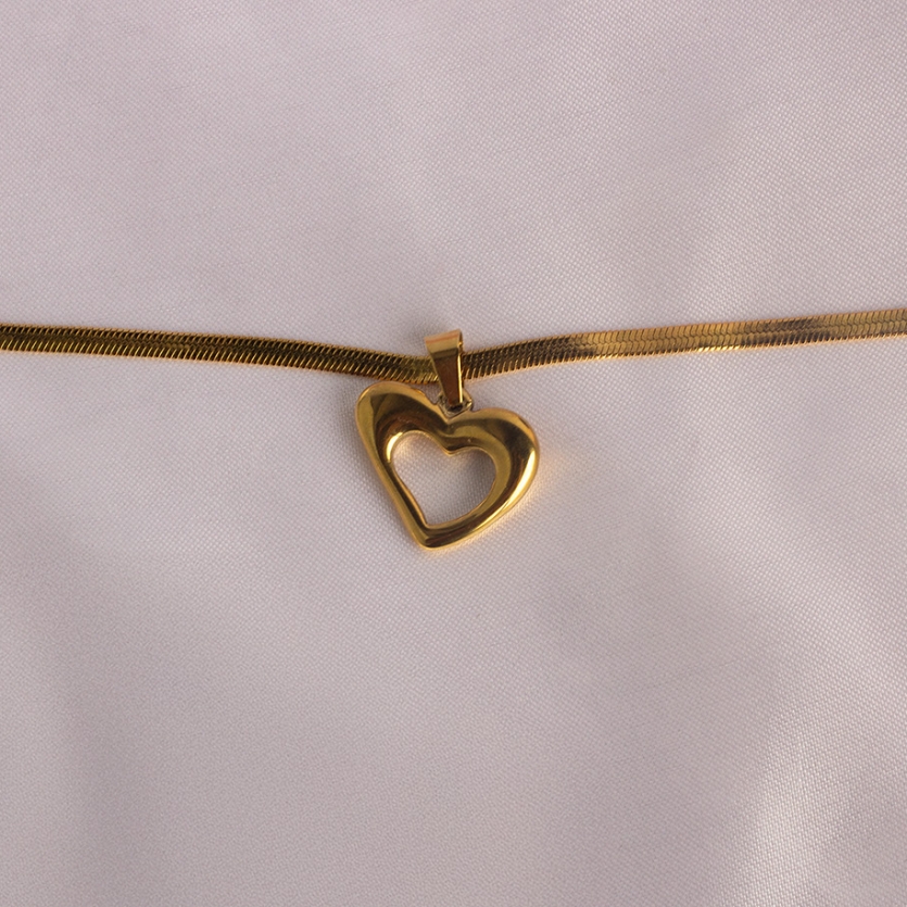 Pulseira Fita Corações Dourado Aço Inox Gaia