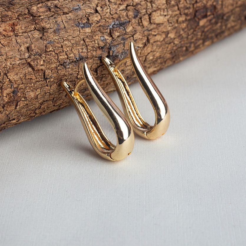 Brinco Argola Alongada Dourada Manuella