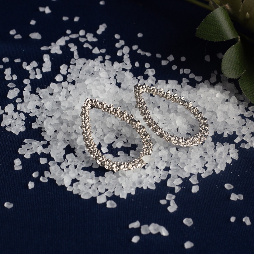 Brinco Gota Rústica Prata Greta