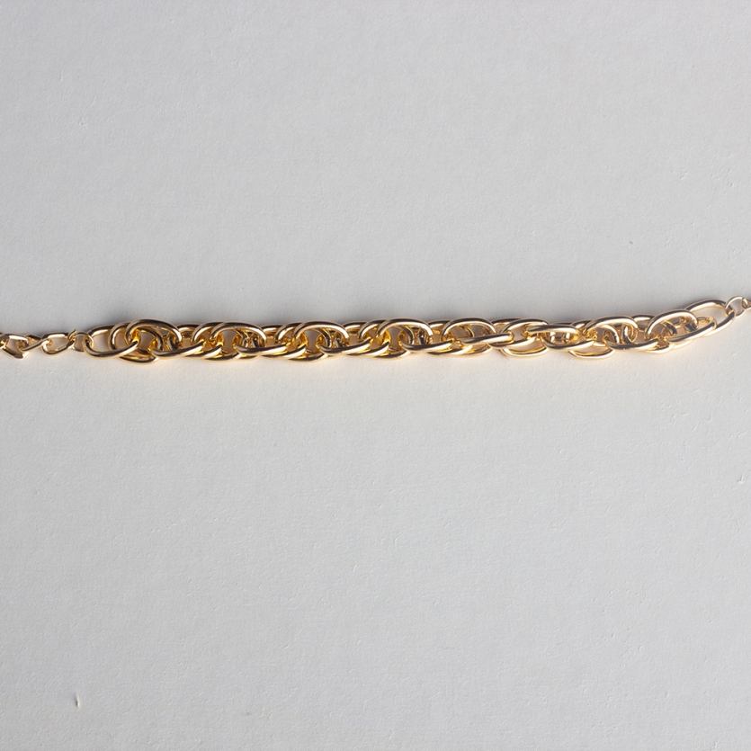 Pulseira Elos Duplos Dourada Lígia