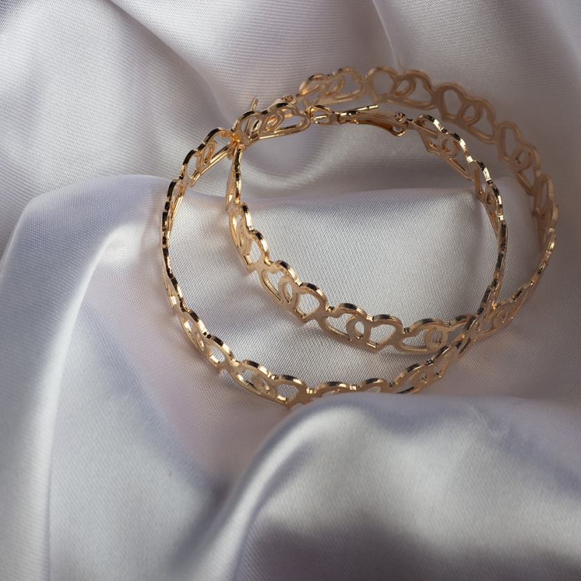 Brinco Argola Corações Dourado Isadora