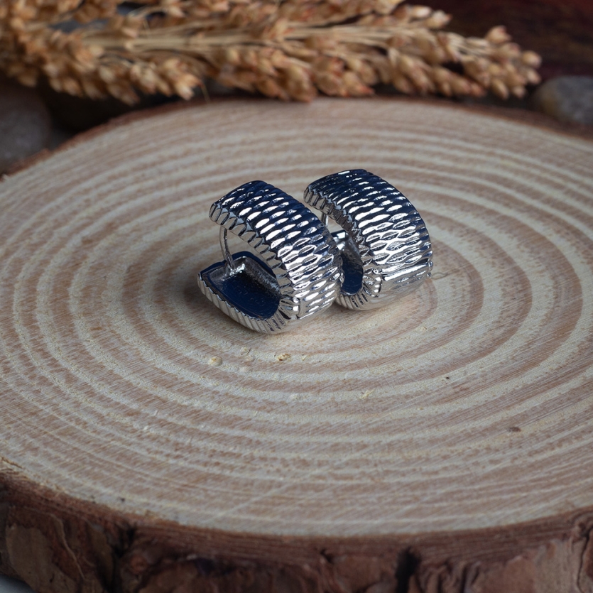 Brinco Argola Click Riscada Prata Paula