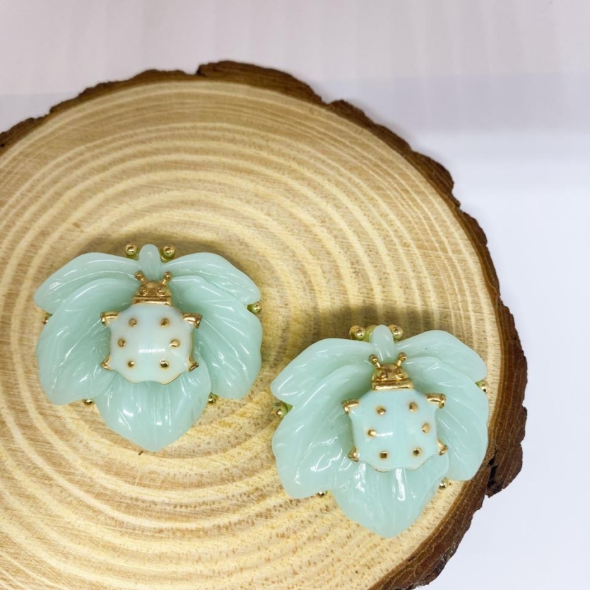 Brinco luxo Joaninha Verde Josie