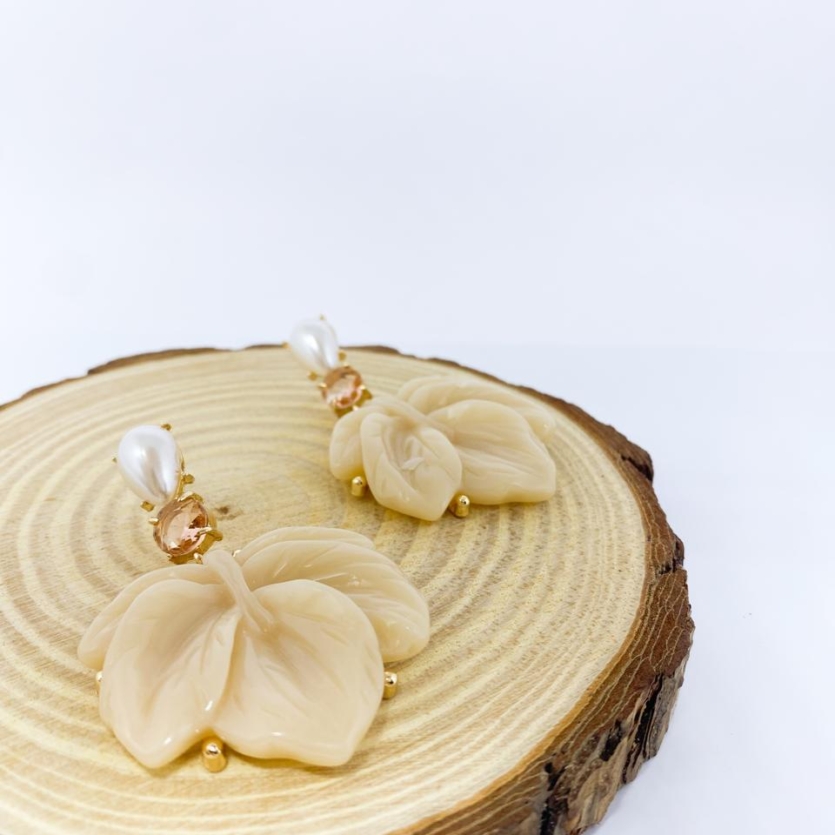 Brinco Luxo Nude Com Pedras Vick