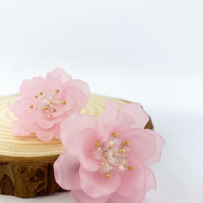 Brinco Flor Rosa Otilya