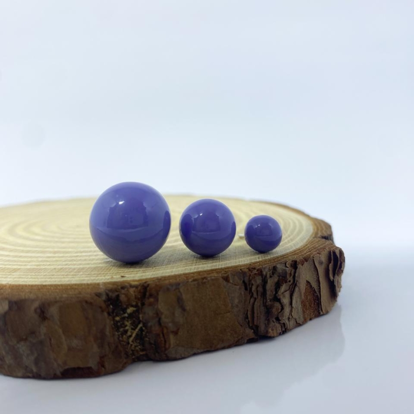 Brinco Trio Bolas Lilás