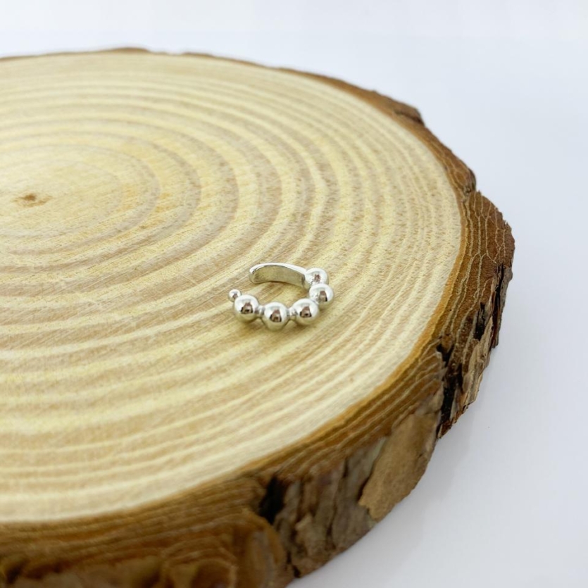 Brinco Piercing Fake Esferas Prata Olinda