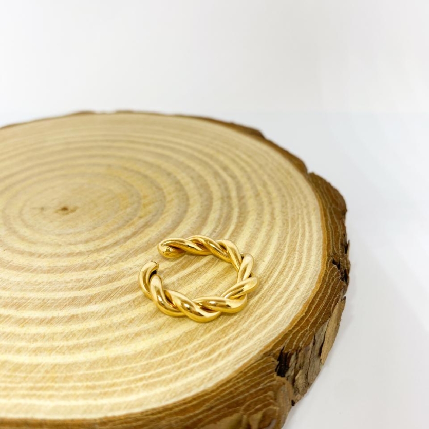 Brinco Piercing Fake Torcido Dourado Jamila