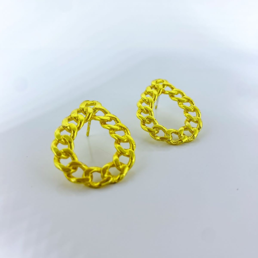 Brinco Gota Corrente Dourada Teodora