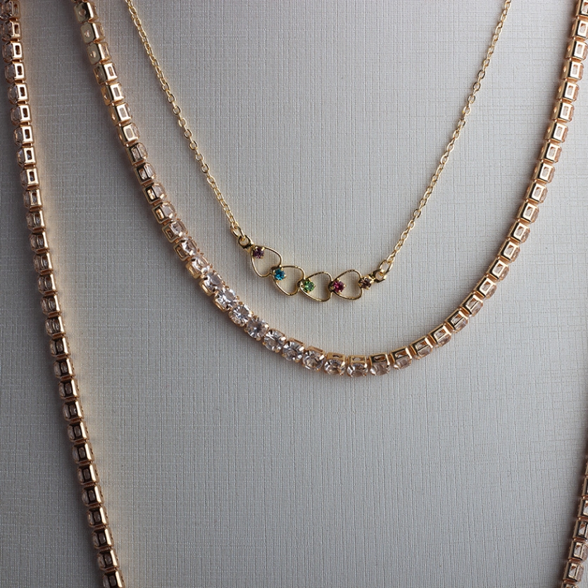 Colar Riviera Longo Dourado Nerina