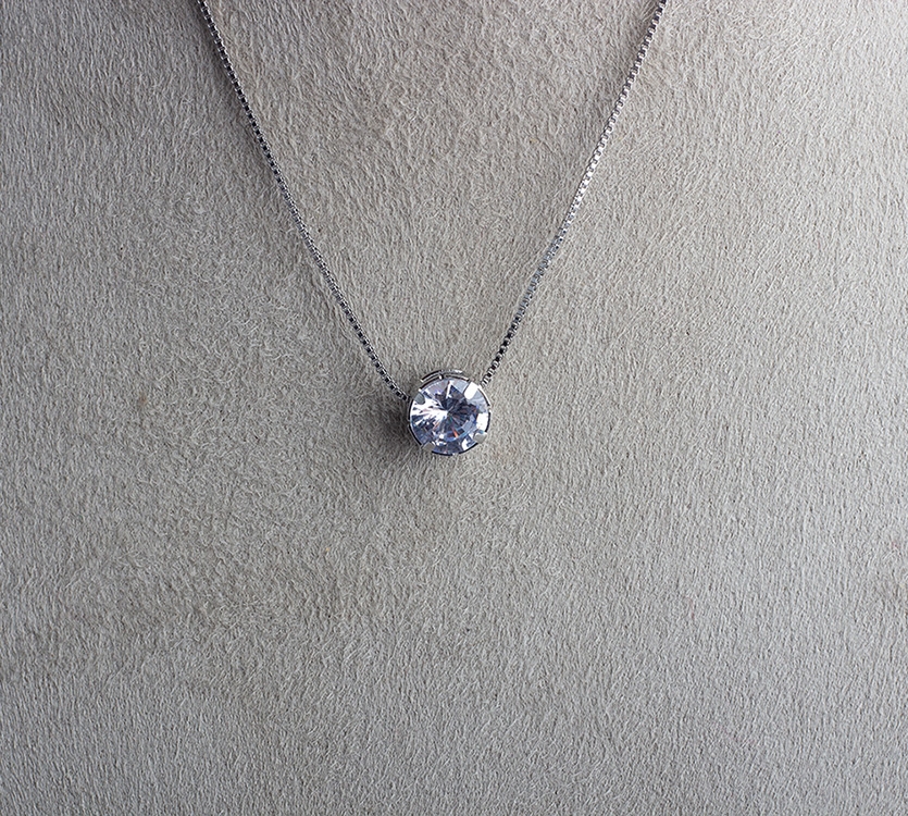 Colar Ponto De luz Prata Dora