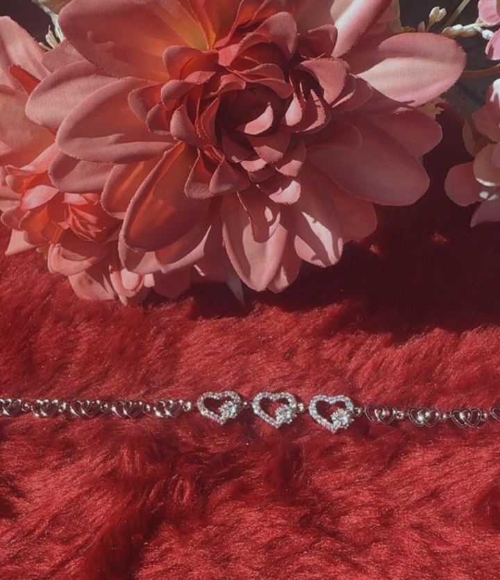 Pulseira Corações Vazados Prata